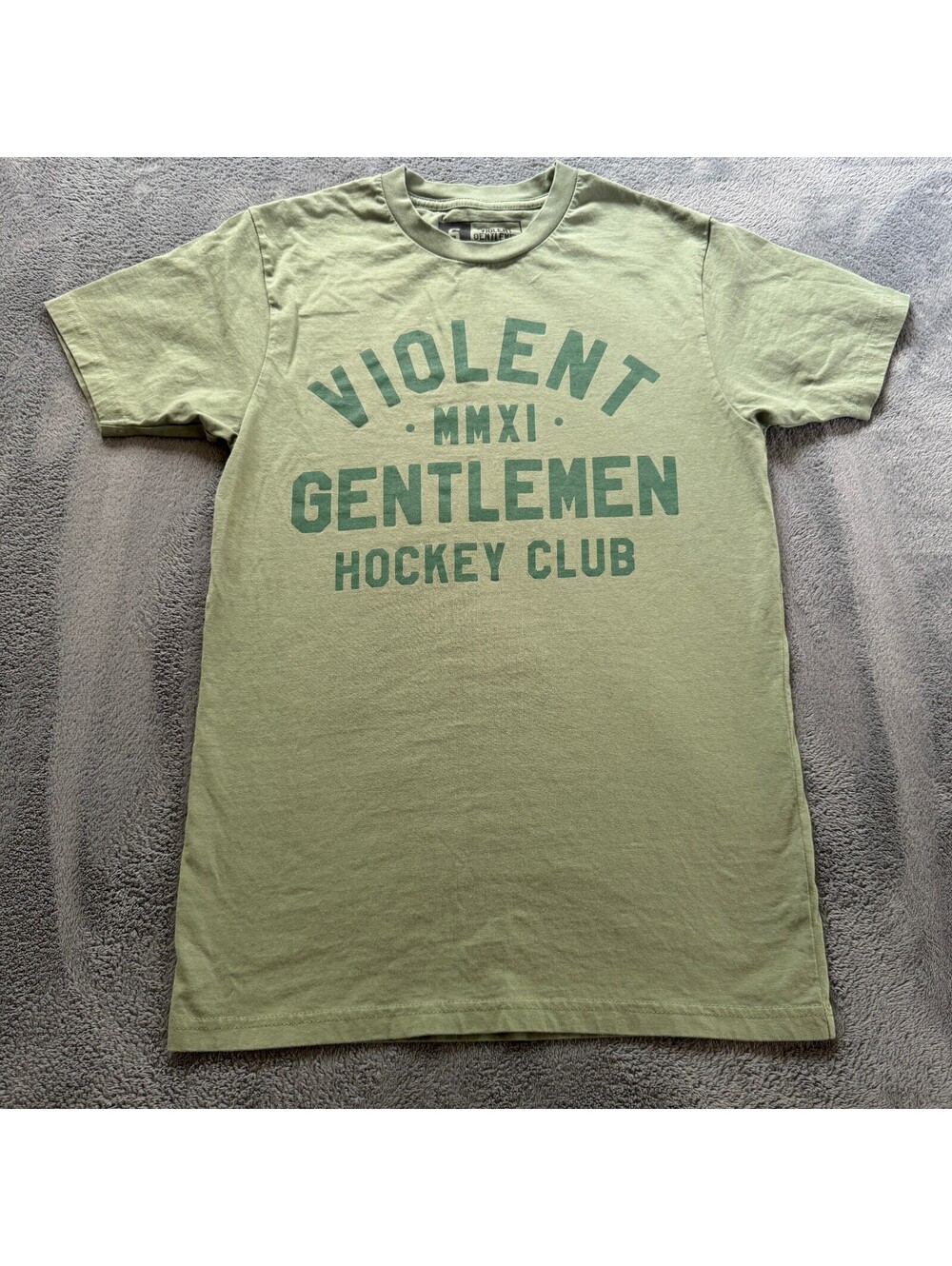 Violent Gentlemen Hockey Club MMXI T-Shirt Olive Green Sage Graphic Tee Small